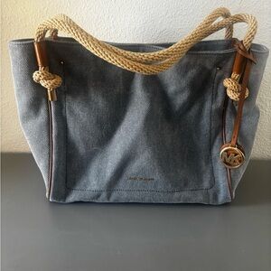 Michael Kors denim tote purse